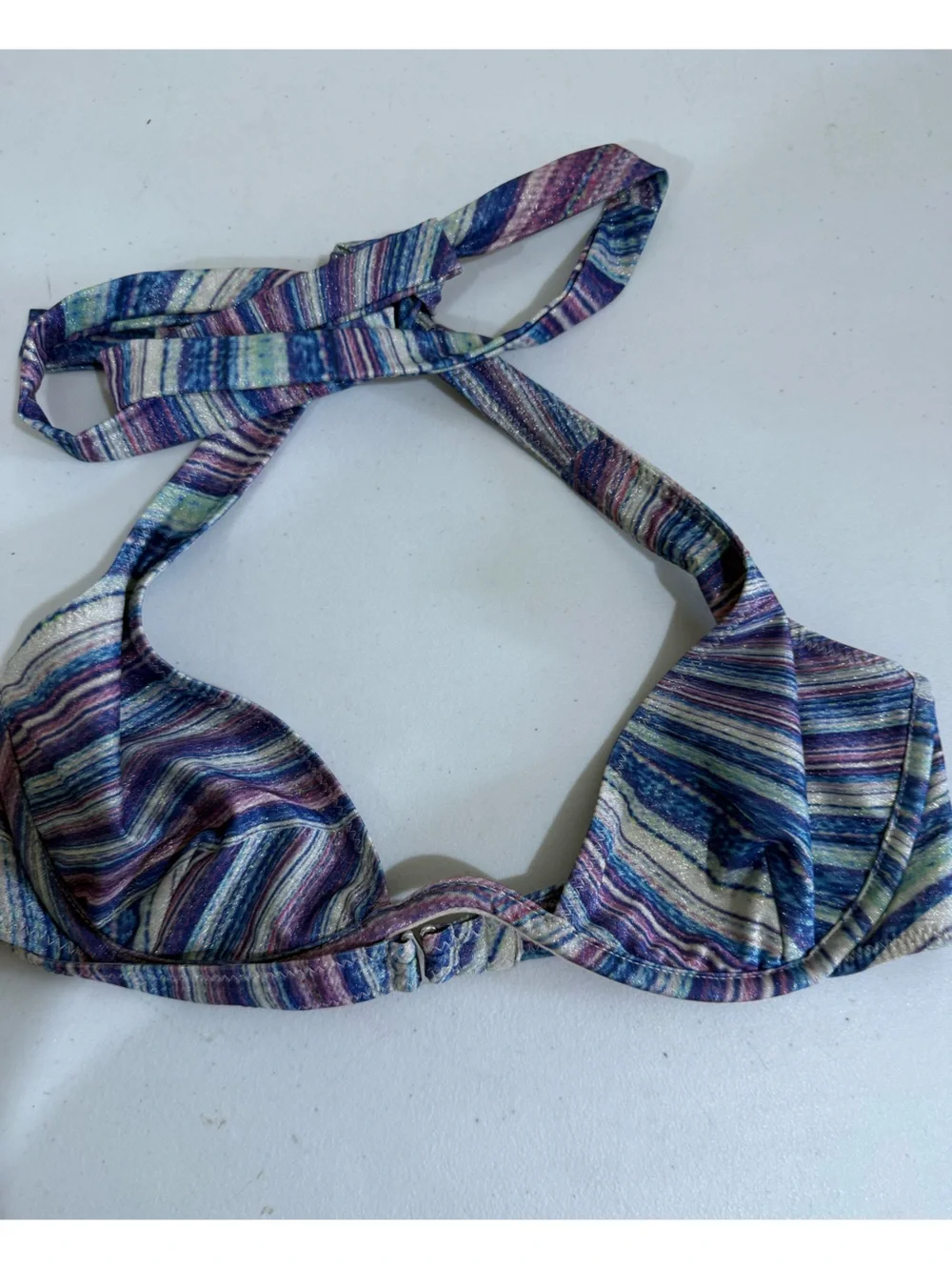 Frankie's Bikinis Multicolor Stripe Underwire Bikini Top - Blue & Purple Accents